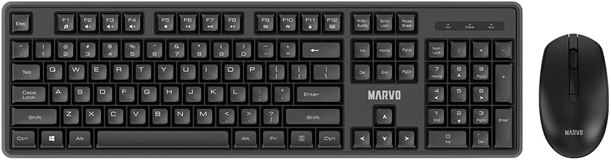 MARVO OFFICE WS005 HR BK WIRELESS COMBO BLACK SLO/CRO LAYOUT