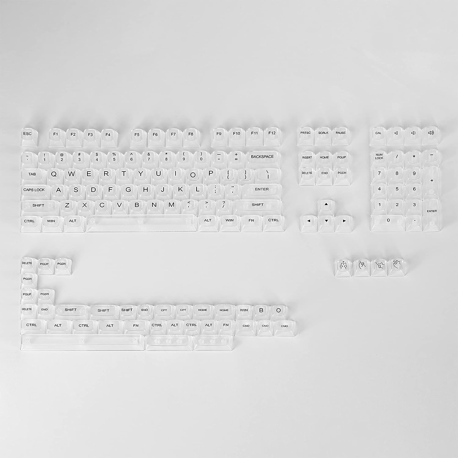 KEYBOARD KEYCAPS - REDRAGON CRYSTAL A135 - 147 pcs