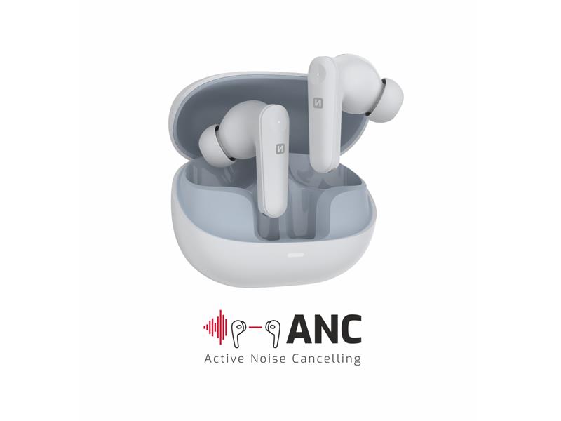 SWISSTEN slušalice Bluetooth, In-earANC, 28h, HandsFree, deep Bass, bijele FOCUS - 05180148