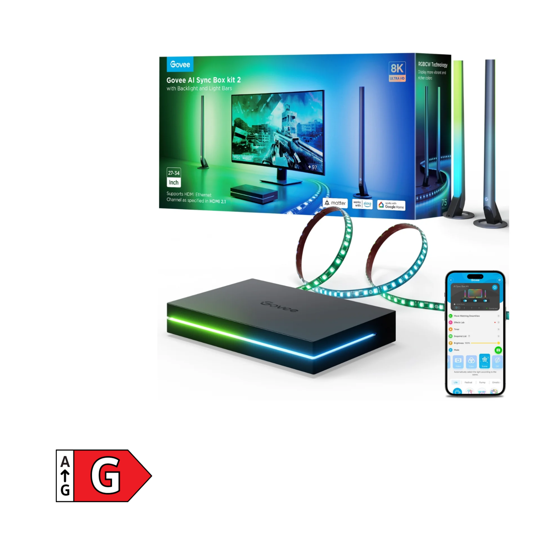 GOVEE AI SYNC BOX KIT 2 PC LIGHTNING KIT 24-27