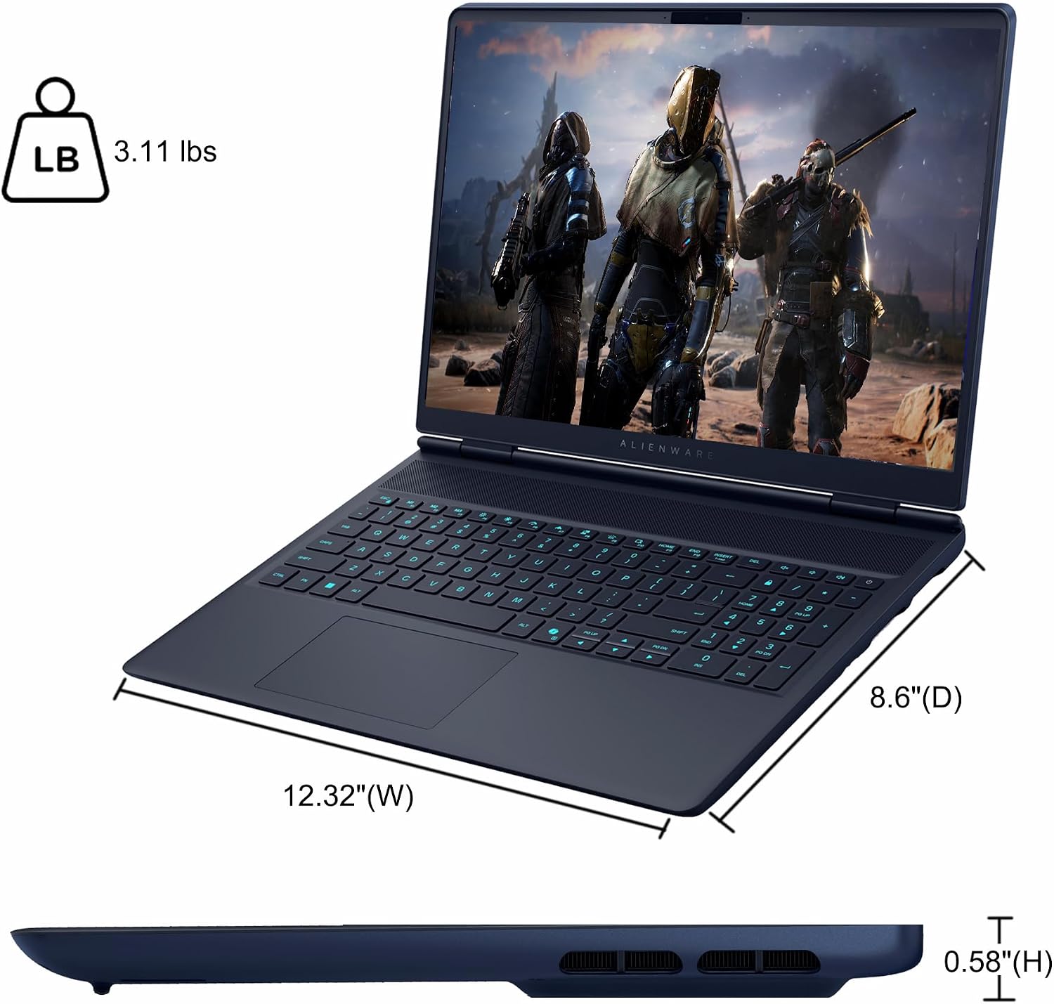 Laptop Alienware Dell Alienware 16X Aurora AC16251 / Core Ultra 9 / RTX 5070 Max-Q / RAM 32 GB / 2TB SSD / 16,0″ WQXGA