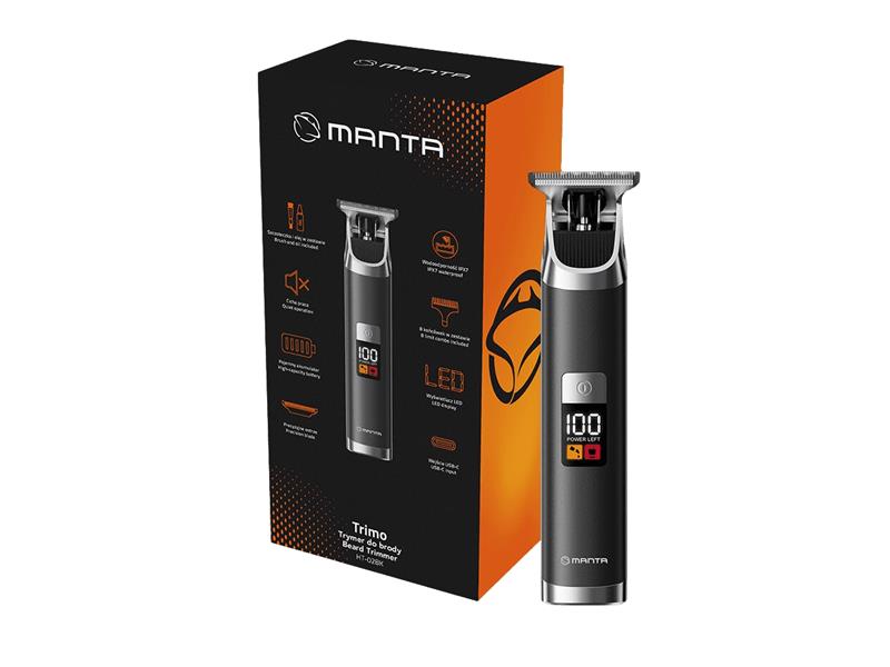 MANTA trimer za kosu i bradu TRIMO, USB-C punjenje, LED, IPX7, HT-02BK - 31010006