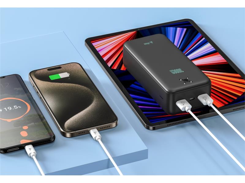 iPEAX prijenosna baterija, POWER BANK 30000 mAh, 10,5 W, 2x USB-A CRNA - 03090110