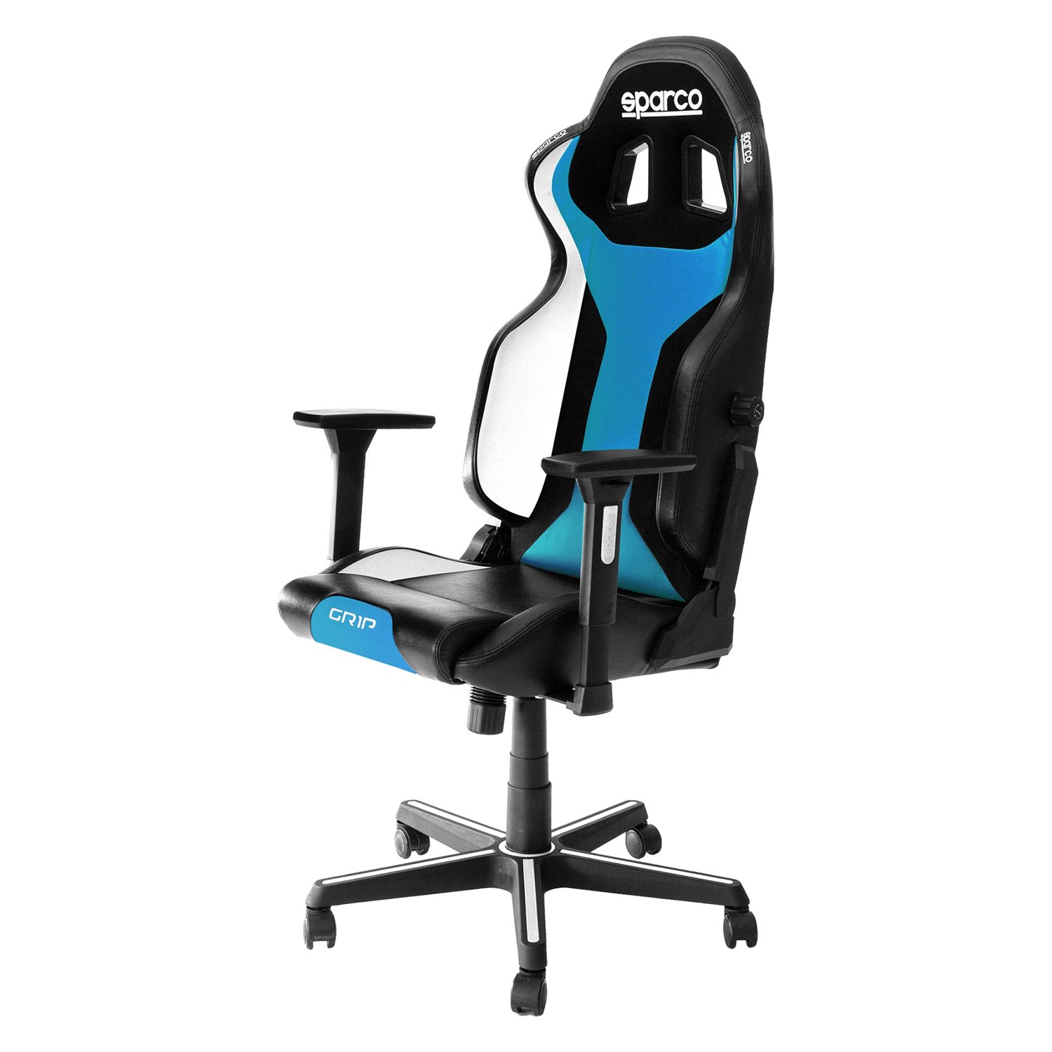 SPARCO GRIP SKY gaming stol crno - svetlo modre barve