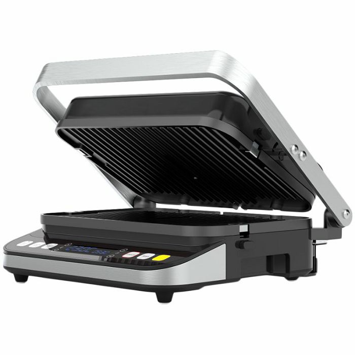 AENO Electric Grill EG1: 2000W, 3 heating modes - Upper Grill, Lower Grill, Both Grills Defrost, Max opening angle -180°, Temperature regulation, Timer, Removable double-sided plates, Plate size 32