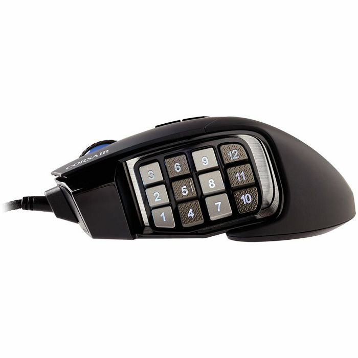 CORSAIR SCIMITAR RGB ELITE, MOBA/MMO Gaming Mouse, Black, Backlit RGB LED, 18000 DPI, Optical (EU version)