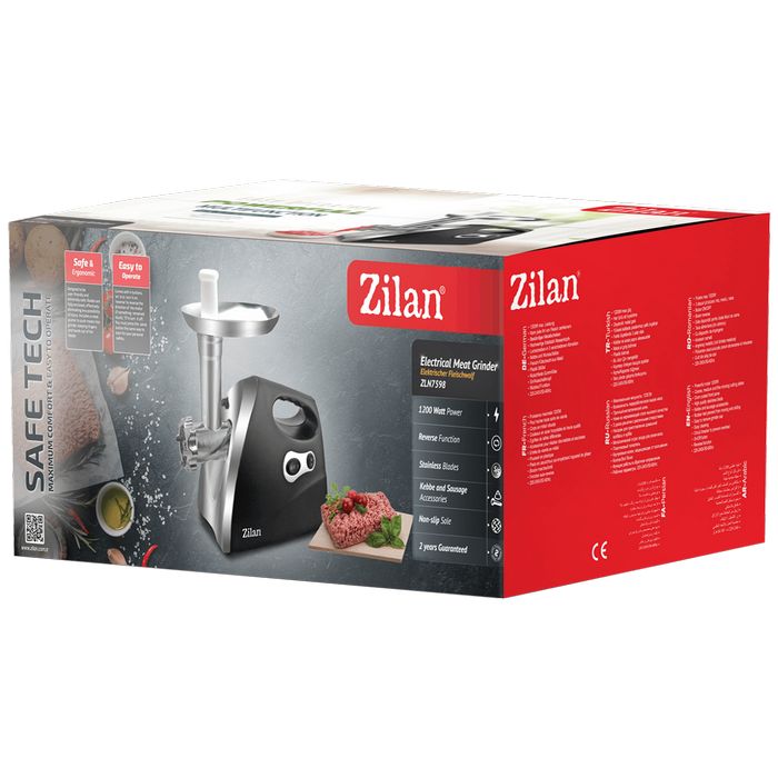 Zilan Mašina za mljevenje mesa, snaga 1200 W, crna - ZLN7599