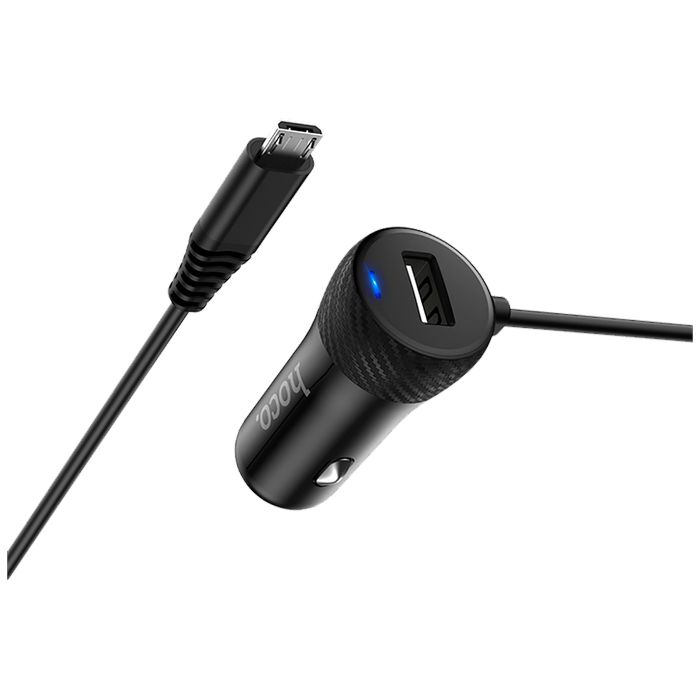 hoco. Auto punjač sa micro USB kabelom, 1 x USB, 2.4 A max. - Z21A Ascender single USB