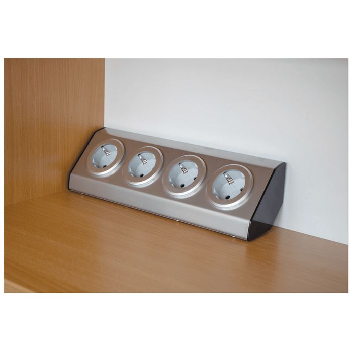 home Strujni razdjeljnik sa 4 utičnice, INOX - KNV 04
