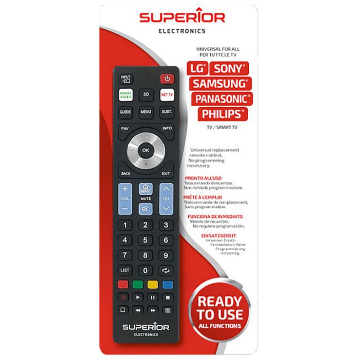 Superior Daljinski upravljač za LG/Sam./Sony/Phi./Pan.smart TV - RC Ready5