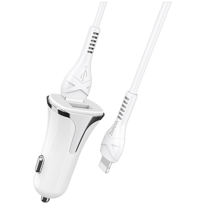 hoco. Auto punjač sa Lightning kabelom, QC, 2 x USB, 3.1 A - Z31 Universe double port, Lightning