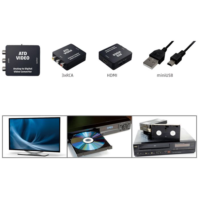 home Analogno - digitalni video konverter, 3 x RCA na HDMI - ATD VIDEO