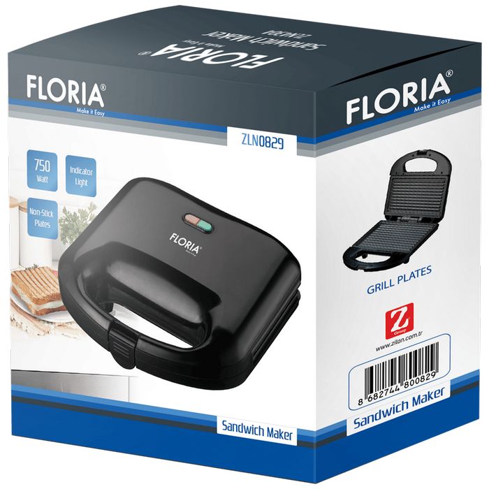 Floria Sendvič Toster, LED indikator, 750 W - ZLN0830