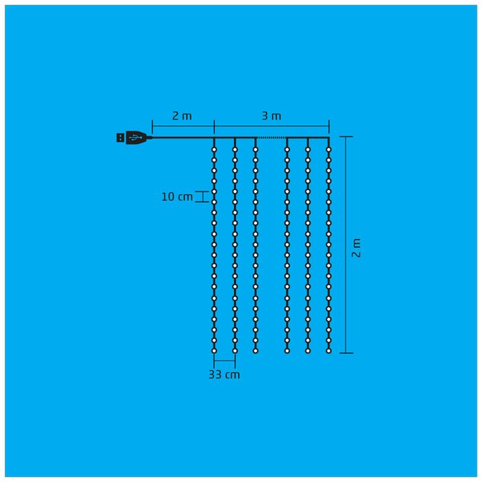 home Dekorativna rasvjeta, micro LED svjetlosna zavjesa - MLF 200/WH