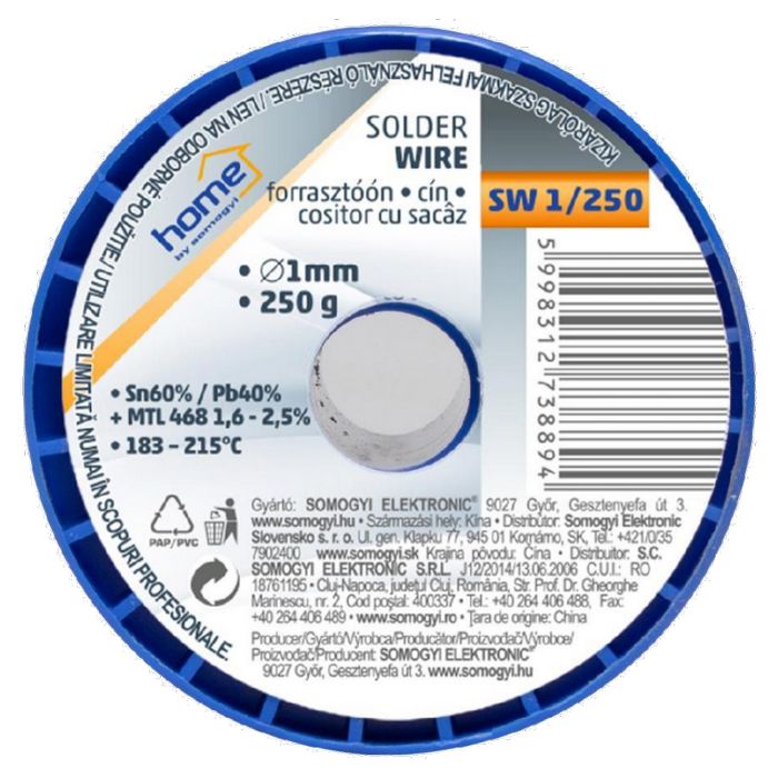 SMA Tinol žica za lemljenje, Ø1.5 mm, 250g - SW 1,5/250