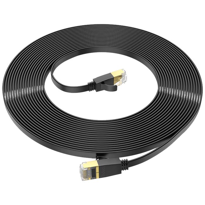 hoco. Mrežni kabl, CAT6, Gigabit Ethernet, flat, 10 met., crna - US07 General, 10 met.