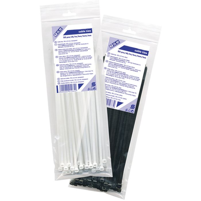 USE Plastične vezice 2,5mm x 100mm, pakiranje 50 kom. crne - CT 100/2.5B