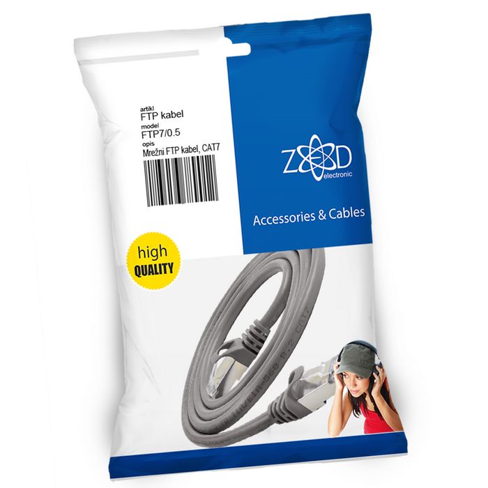ZED electronic Mrežni FTP kabel, CAT7, dužina 0.5 metara - FTP7/0.5