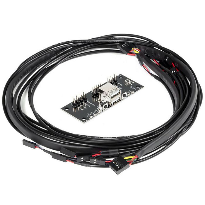 Alphacool front I/O panel with USB 2.0 and cable set for server case 25054