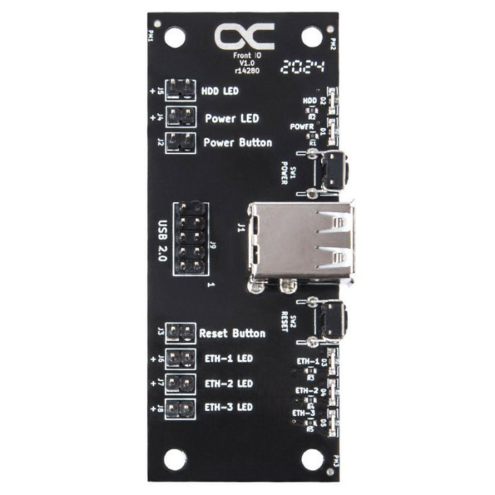 Alphacool front I/O panel with USB 2.0 and cable set for server case 25054