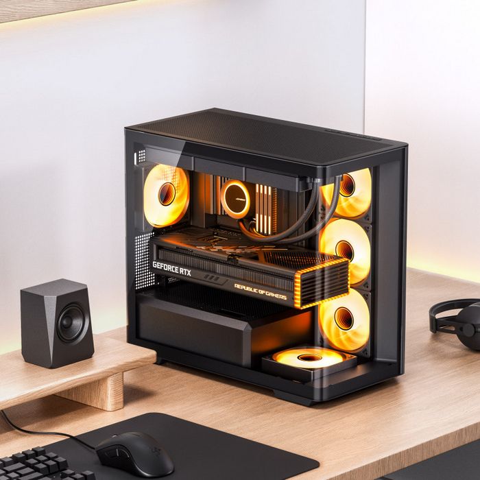 Jonsbo D300 Midi-Tower, 270 Grad, Tempered Glass - black D300 BLACK