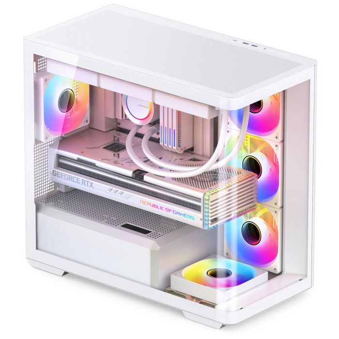 Jonsbo D300 Midi-Tower, 270 Grad, Tempered Glass - white-D300 WHITE