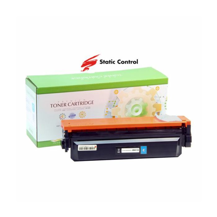 Toner Static Control HP Canon CF411X Cyan