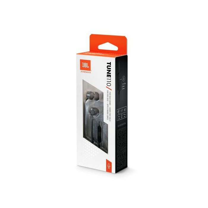 JBL Tune 110 In-ear headphones with microphone, black