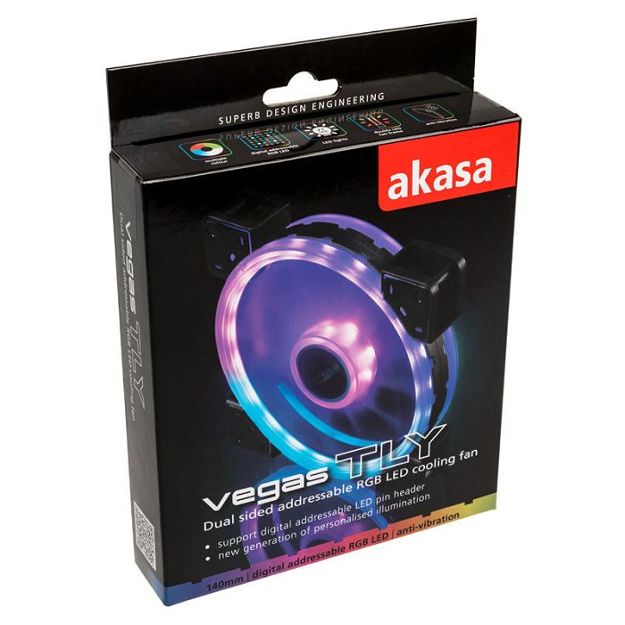 Akasa Vegas TLY Addressable-RGB Fan- 140mm AK-FN103