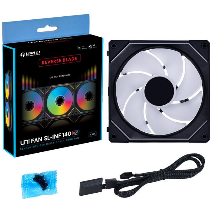 Lian Li UNI FAN SL-INF 140 ARGB Reverse Blade PWM Fan - 140mm, black-UF-RSLIN140-1B