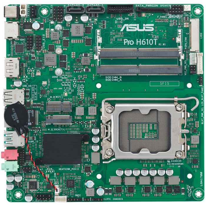 ASUS Pro H610T-CSM, Intel H610 Mainboard, Socket LGA1700, DDR5 90MB1G60-M0EAYC