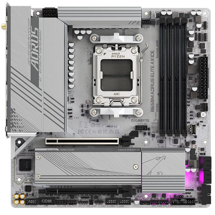 GIGABYTE B650M Aorus Elite AX ICE, AMD B650 Mainboard - Sockel AM5, DDR5 B650M A ELITE AX ICE G10