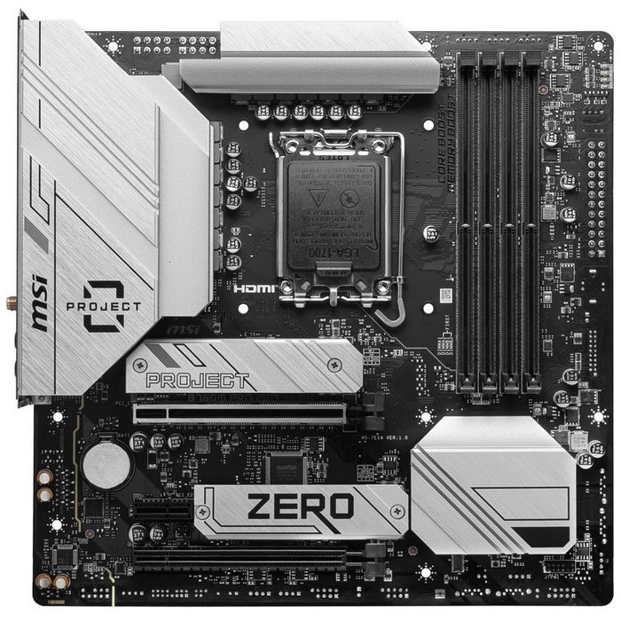MSI Pro B760M Project Zero, Intel B760 Mainboard - Sockel 1700, DDR5, Back-Connect-Design-7E14-001R