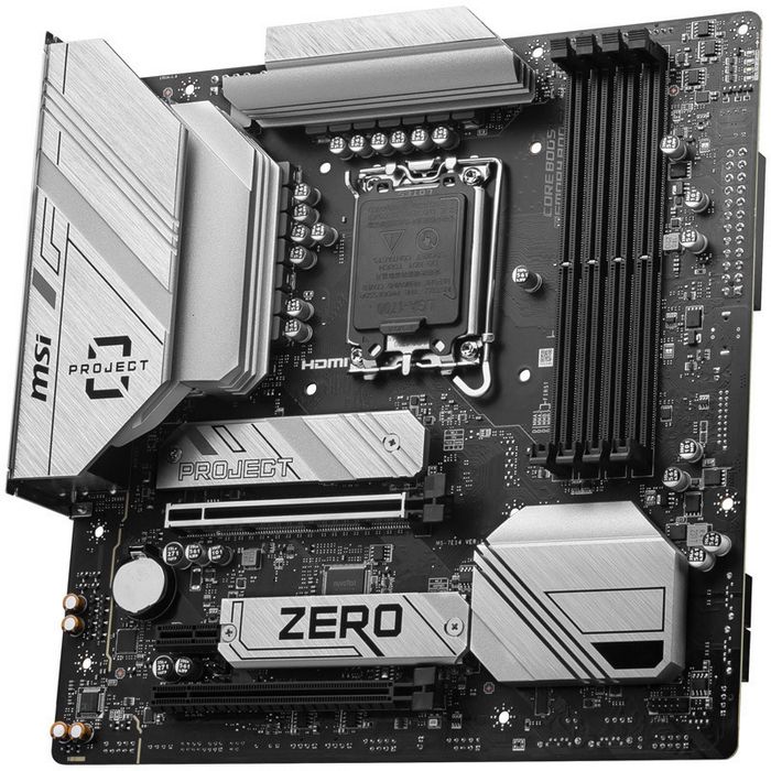 MSI Pro B760M Project Zero, Intel B760 Mainboard - Sockel 1700, DDR5, Back-Connect-Design-7E14-001R