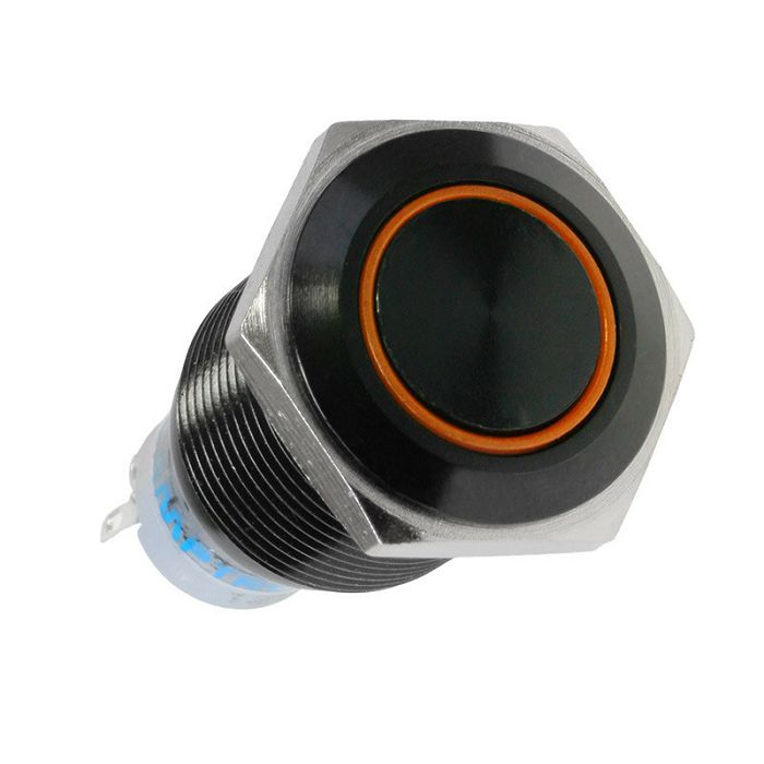 Lamptron Vandalismustaster / Schalter 16mm - Blackline - orange LAMP-SW1616L-H