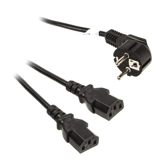 InLine Y distribution cable, 1x SchuKo to 2x cold device socket, 1.8m 16653