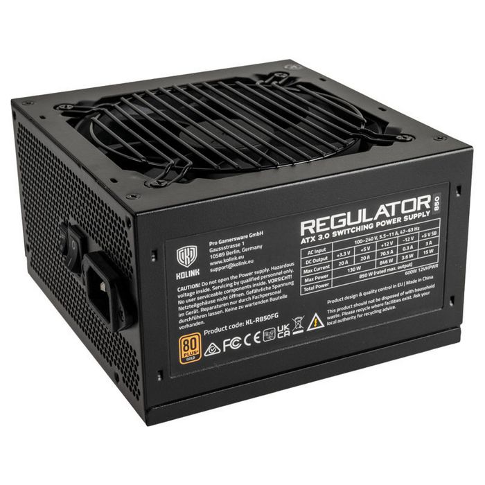 Kolink Regulator 80 PLUS Gold napajanje, ATX 3.0, PCIe 5.0, modular - 850 Watt KL-R850FG