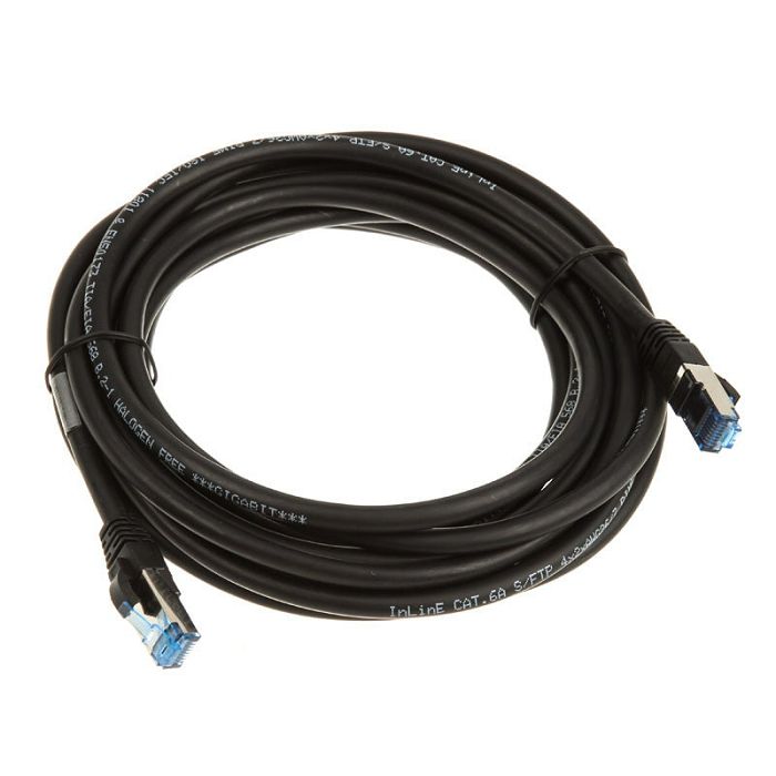 InLine Patchkabel Cat.6A, S/FTP (PiMf), 500MHz, black - 5m 76805S