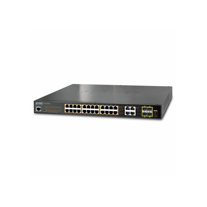 Planet L2 24-Port GbE HP PoE 4 Gig TP SFP Mngd Switch (440W)