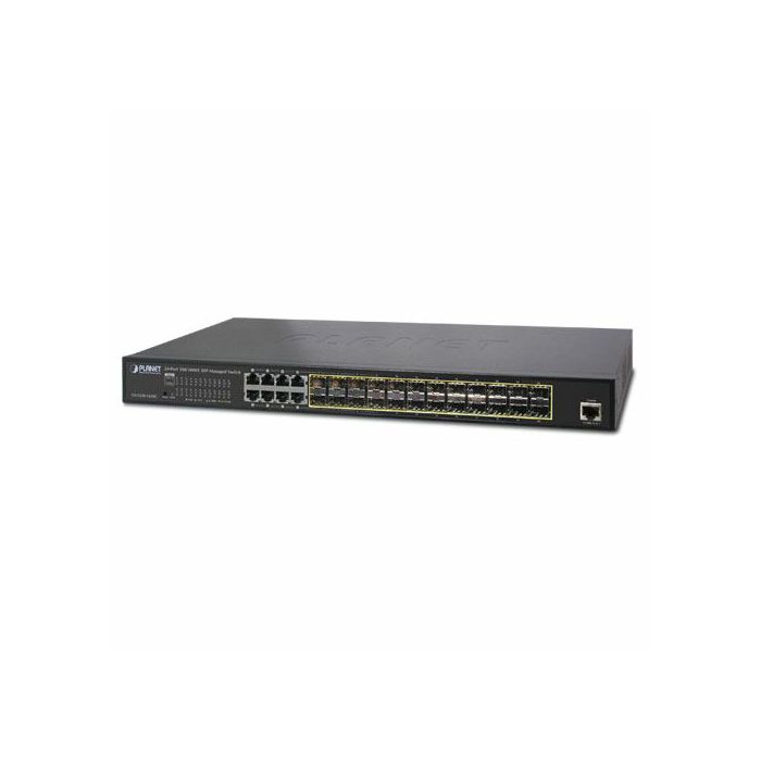 Planet L2 24-port 100 1000X SFP 8-port Shared TP Managed Switch Redundant AC DC Power