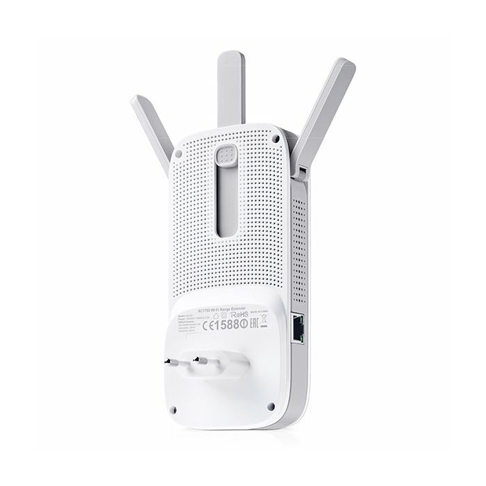 AC1750 Dual Band Wireless Wall Plugged Range Extender, Qualcomm, 1300Mbps at 5Ghz + 450Mbps at 2.4Ghz, 802.11ac/a/b/g/n, 1 10/100/1000M LAN, Ranger Extender button, Range extender mode,with 3 fixed An