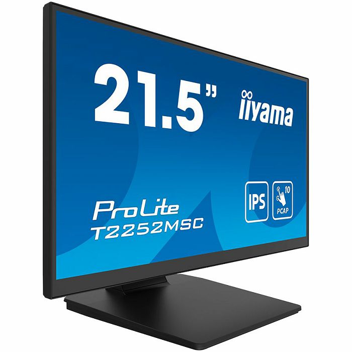 IIYAMA Monitor LED T2252MSC-B2 21.5" IPS TOUCH Capacitive 1920 x 1080, 250 cd/m², 1000:1, 5ms, Touch points 10, Touch method stylus, finger, glove, Touch interface USB, HDMI x1, DisplayPort x1, Speake