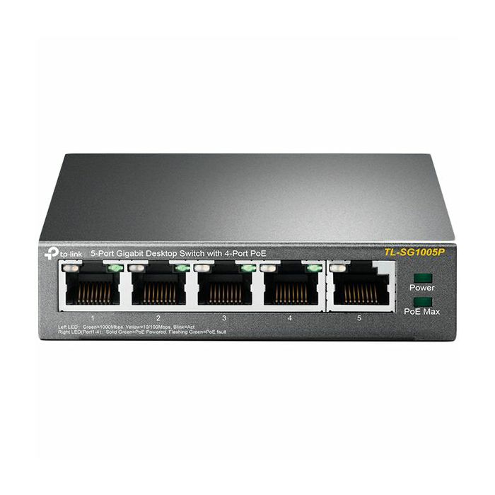 TP-LINK TL-SG1005P 5-Port Gigabit Desktop Switch with 4-Port PoE