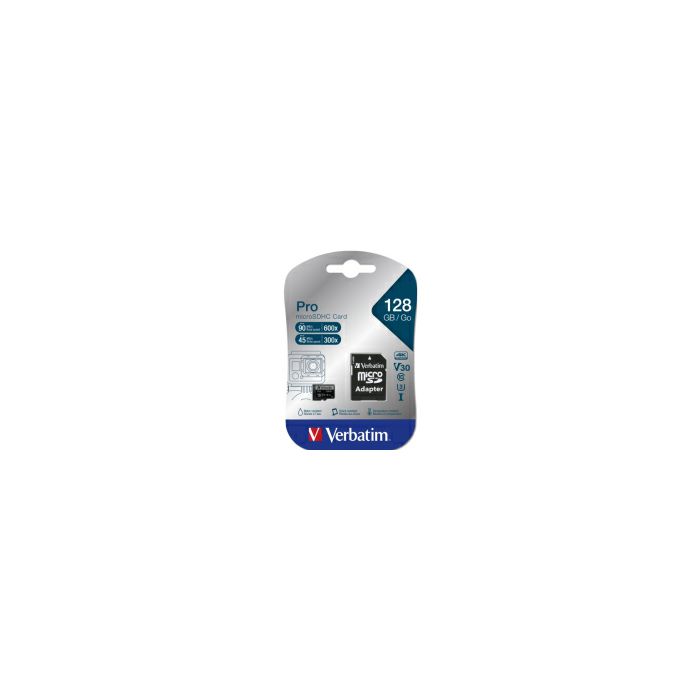 Verbatim memorijska kartica Micro SD Pro (XC/UHS3) 128GB Class 10 Card + adapter