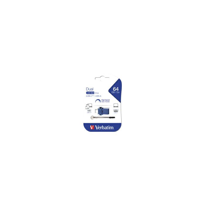 Verbatim USB3.0/USB-C StorenGo Dual 64GB, crno-plavi