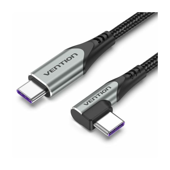 Vention USB 2.0 C Male Right Angle to C Male 5A Cable 2M Gray