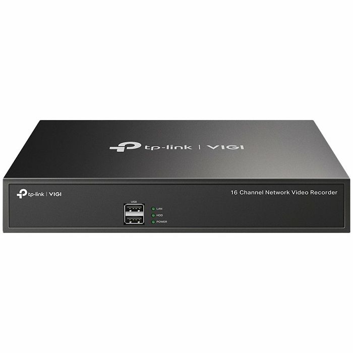 16 Channel Network Video RecorderSPEC: H.265+/H.265/H.264+/H.264, Up to 8MP resolution, 80 Mbps Incoming Bandwidth(up to 16 channels), 1× SATA Interface(up to 10 TB), 12V DC 1.5 A, 2× USB 2.0, 1× VGA
