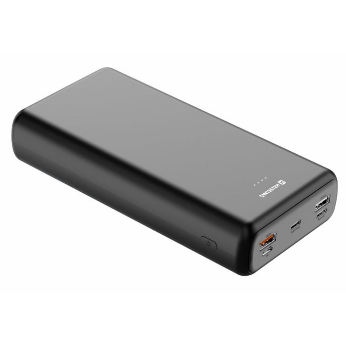 Dodatna baterija - Power Bank SWISSTEN 30000mAh, 20W, PD, QC, svi utori, crna