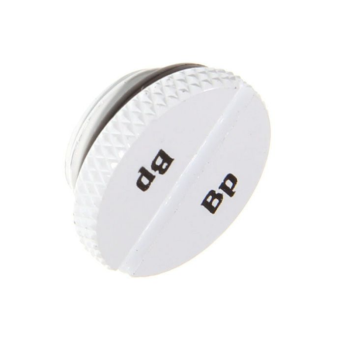 Bitspower Verschlussstopfen G1/4 Zoll AG - flach, white BP-DWWP-C09