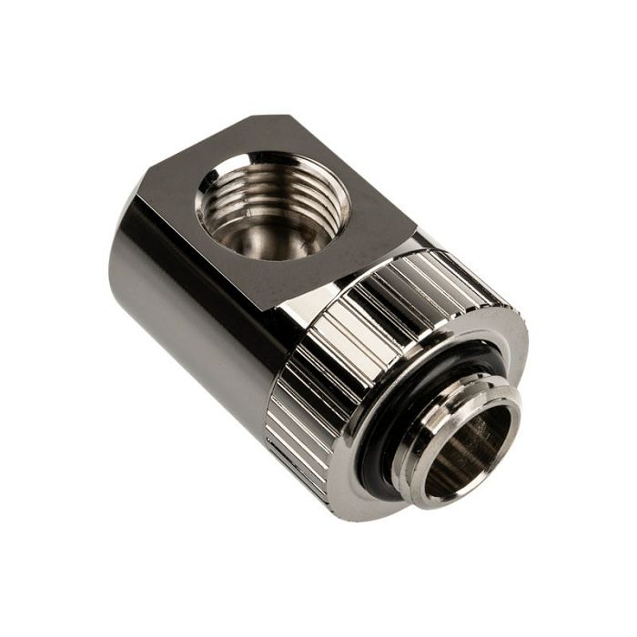 EK Water Blocks EK-Torque Adapter 90 Grad G1/4 Zoll AG auf G1/4 Zoll IG - drehbar, nickel silber 3831109814505